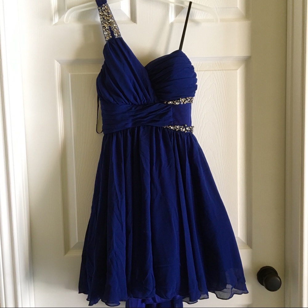 NWT COBALT BLUE ONE SHOULDER DRESS